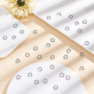 100 шт. ионное покрытие (IP) радужного цвета из нержавеющей стали 304 открытые соединительные кольца STAS-UN0039-09-1