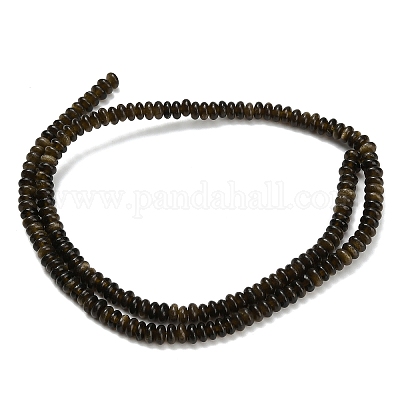 Естественный золотистый отлив обсидиан бисер пряди G-L635-A11-4x2mm-01-1