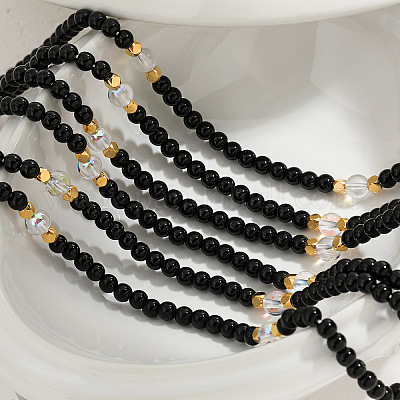 Элегантные круглые бусины из натурального черного оникса (окрашенного и нагретого) WB9753-1