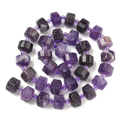 Natürlichen Amethyst Perlen Stränge&nbsp;G-G453-G05-7x12mm-1