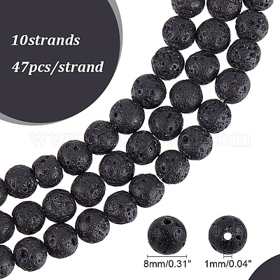 Wholesale Synthetic Lava Rock Beads Strands 