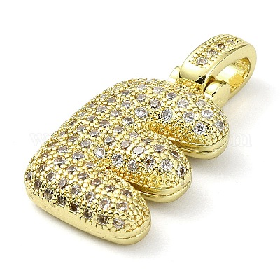 Латунные микропаве прозрачные подвески с фианитом KK-M279-01G-E-1