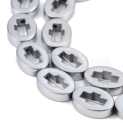 Гальванические нити из синтетических немагнитных гематитовых бусин G-K375-C01-02-1