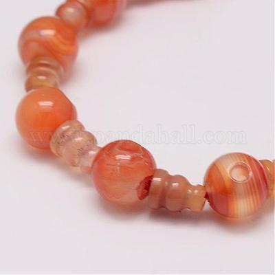 Природные сердолик 3-дырочные нитей гуру шарик G-K149-32C-1