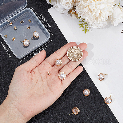 10 шт. латунные серьги-гвоздики KK-BBC0011-38-1