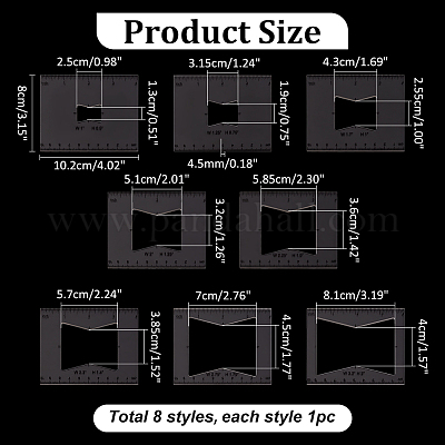 Прозрачные акриловые шаблоны AJEW-WH0475-52B-1