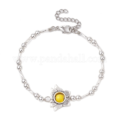 Браслеты из синтетических бирюзовых бусин для женщин BJEW-JB11469-1