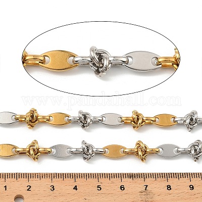 Двухцветные овальные цепи из нержавеющей стали 304 с узловатыми звеньями&nbsp;CHS-F022-03GP-1