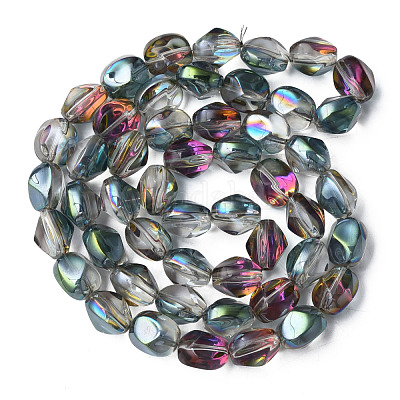 Chapelets de perles en verre électroplaqué&nbsp;EGLA-N008-016-A04-1