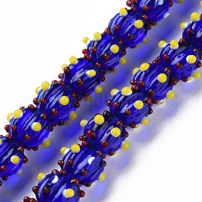 Прозрачные бусинки лэмпворк ручной работы бугристые нити LAMP-T007-18-B08-1
