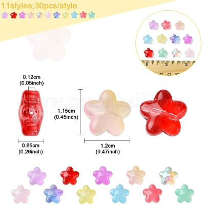 30 шт. стеклянные бусины для выпечки GLAA-FS0001-99I-1