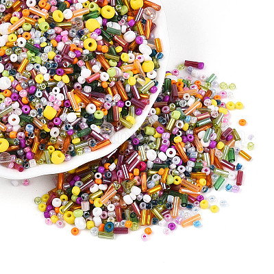 Смешанные гальванические и негальванические стеклянные бусины GLAA-SZC0007-02C-1