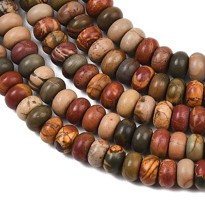 Натуральная полихромная яшма/камень Пикассо/нити бус из яшмы Пикассо&nbsp;G-L647-D10-4x6mm-1