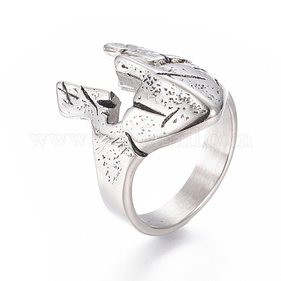 Кольца из нержавеющей стали 304 с широкими полосами RJEW-D073-06-AS-1