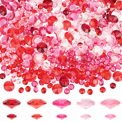 6000 шт. 10 стиля акриловых кабошонов со стразами с заостренной задней частью TACR-GA0001-07B-1