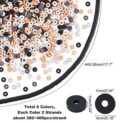 6 цвет плоские круглые бусины ручной работы из полимерной глины CLAY-PH0001-40B-02-1