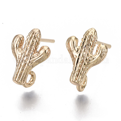 Brass Stud Earring Findings X-KK-N231-112-NF-1