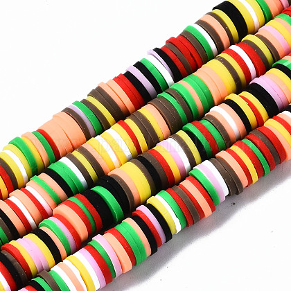 Handmade Polymer Clay Beads Strands X-CLAY-R089-8mm-149-1