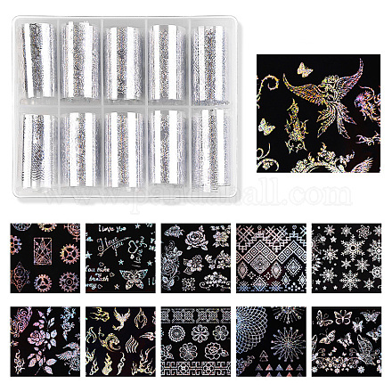 転写箔ネイルアートステッカー  ネイルチップの装飾用  カラフル  10枚/箱 MRMJ-S012-069B-1