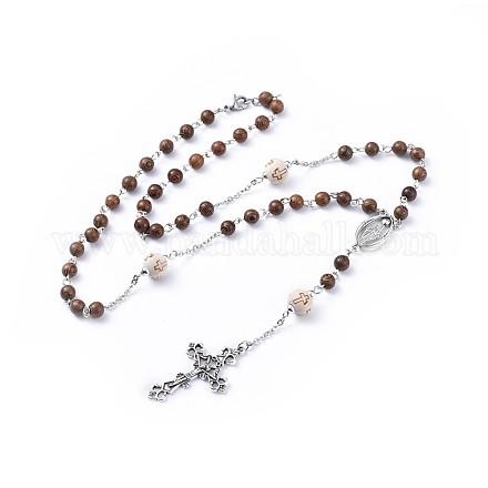 Collares de cuentas de rosario de aleación de estilo tibetano NJEW-JN02455-01-1