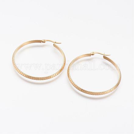 304 Stainless Steel Hoop Earrings EJEW-N0039-20G-1