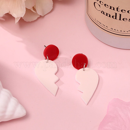 Акриловые серьги-гвоздики в форме разбитого сердца FS-WGB34A3-11-1