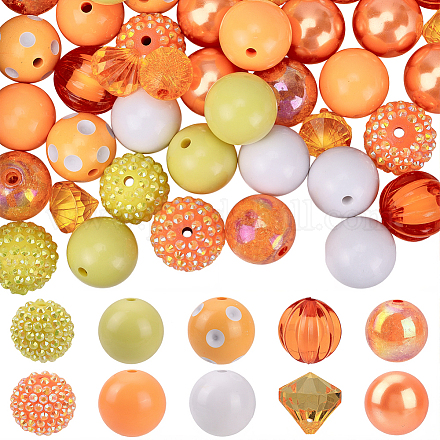60 шт. 10 вида бусин из смоляных стразов RESI-PA0001-03-1
