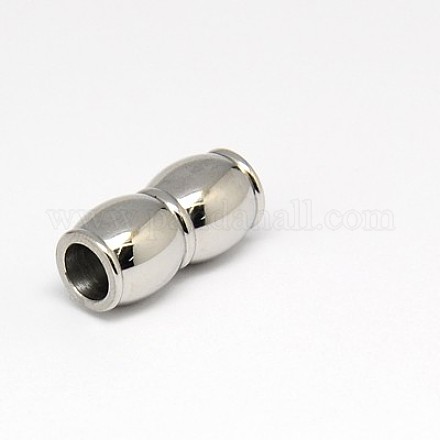 304 Stainless Steel Magnetic Clasps with Glue-in Ends STAS-K006-03C-1