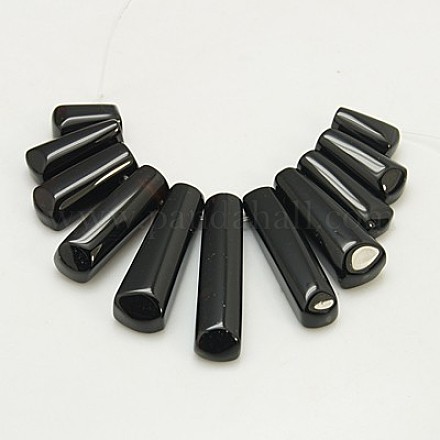 Natural Black Onyx Beads Strands G-C035-1-1