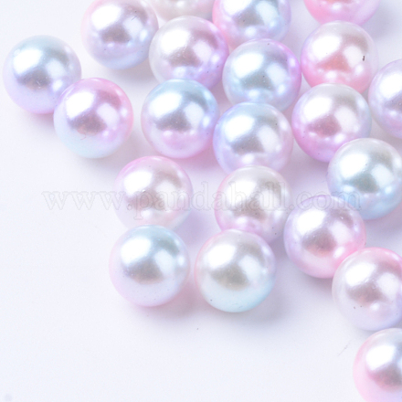 Rainbow Acrylic Imitation Pearl Beads OACR-R065-6mm-A01-1