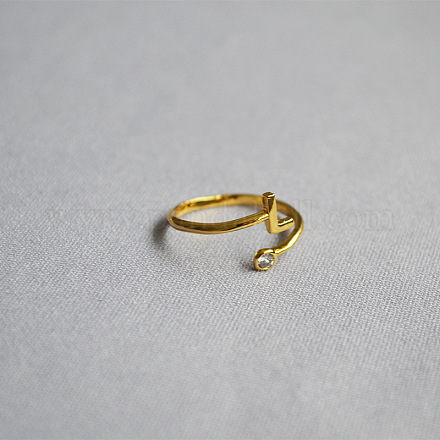 Латунные кольца-манжеты с микропаве и прозрачным цирконием для женщин WG54647-11-1