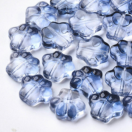 Perles de verre peintes par pulvérisation transparentes deux tons X-GGLA-S054-008D-02-1