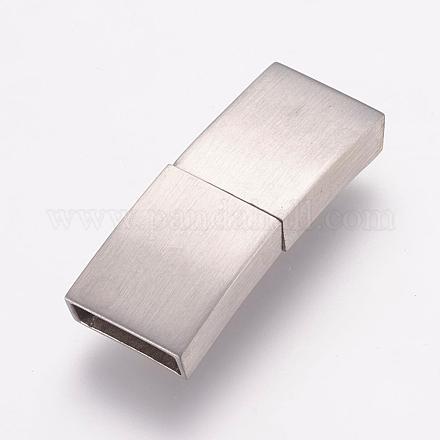 304 Stainless Steel Magnetic Clasps with Glue-in Ends STAS-K145-27P-1