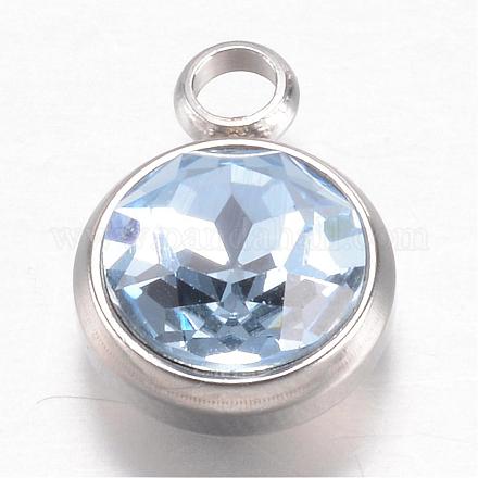 304 charms de rhinestone de cristal de acero inoxidable STAS-G082-02-1