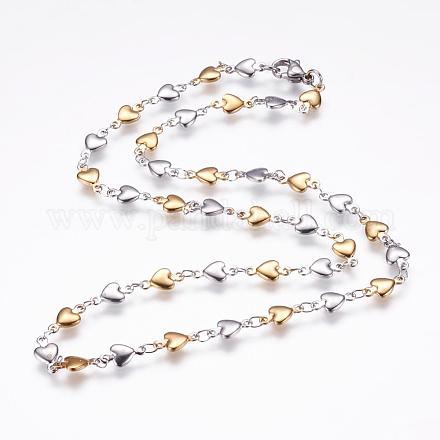 304 Stainless Steel Chain Necklaces STAS-P164-11GP-1