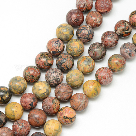 Brins de perles de jaspe en peau de léopard naturel G-R345-6mm-30-1