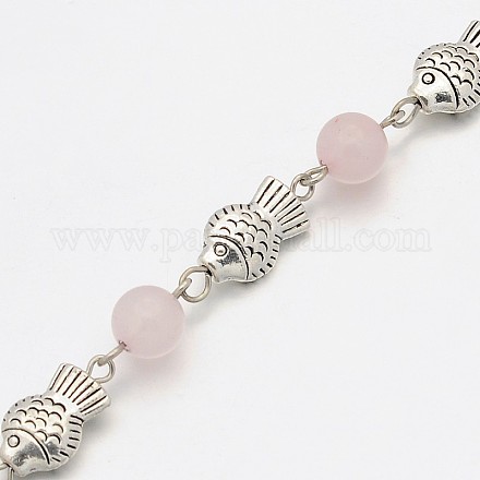 Handmade Tibetan Style Fish Pendant Chains for Necklaces Bracelets Making AJEW-JB00093-01-1