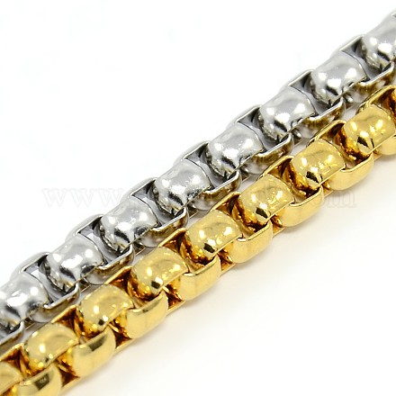 Trendy 304 Stainless Steel Venetian Chain Bracelets STAS-A028-B029-1