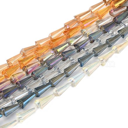 Chapelets de perles en verre électroplaqué EGLA-Q032-M-1