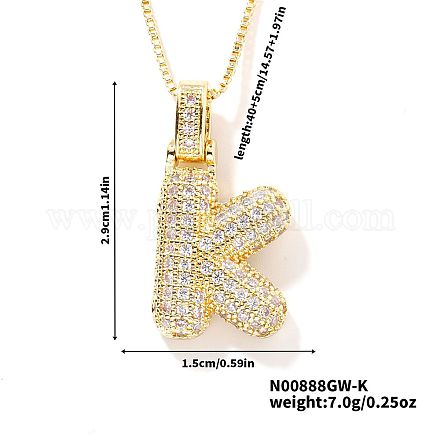 Элегантные латунные микропаве прозрачные кубические цирконии 3d начальные ожерелья DV4415-9-1
