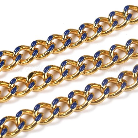 Golden Brass Enamel Curb Chain CHC-H103-07C-G-1