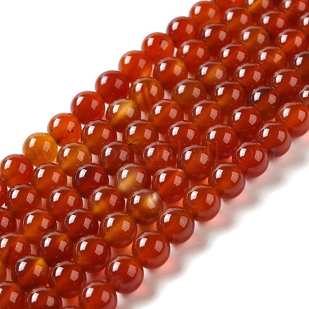 Chapelets de perles d'agate naturelle G-G390-8mm-03-1