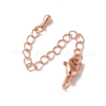 Латунные концы стойки с цепочкой и застежками KK-F873-01RG-01-1