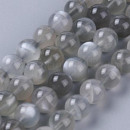 Brins de perles de pierre de lune grise naturelle G-F632-29-01-1