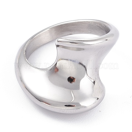 ユニセックス304ステンレススチールフィンガー指輪  ステンレス鋼色  サイズ7  3.5~16.5mm  内径：17.3mm RJEW-K233-09B-P-1