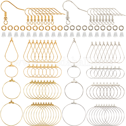 Набор для самостоятельного изготовления кольца и подвесных сережек-капель из латуни KK-SP0002-11-1