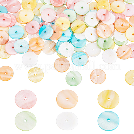 Pandahall elite 120pcs 6 couleurs de perles de coquillages naturelles teintes SHEL-PH0001-23-1