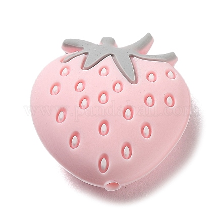 Strawberry Food Grade Eco-Friendly Silicone Focal Beads SIL-K003-01B-1