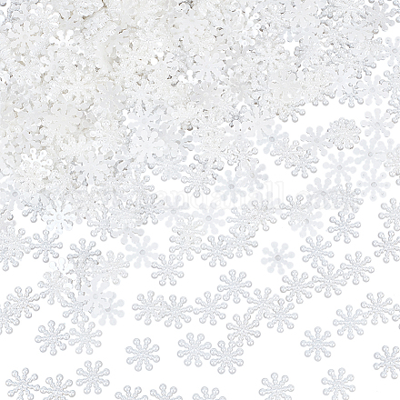 Olycraft 500 pièces cabochons de perles de flocon de neige 15mm blanc flocon de neige flatbacks perle abs plastique perles d'imitation résine artisanat perle de flocon de neige pour scrapbooking coque de téléphone décor bricolage artisanat KY-OC0001-17-1