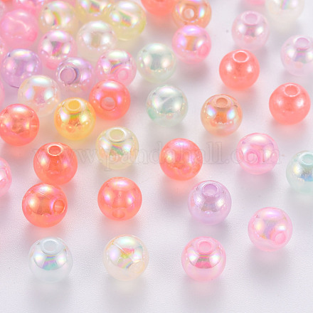 Perles acryliques de couleur AB imitation gelée MACR-S823-8mm-1